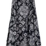 Coldwater Creek Black Abstract Flowy Cotton Maxi Skirt Sz L Cottagecore Prairie Photo 7