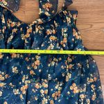 ZARA Floral Sheer High Low Dress Halter Ruffles Size Small Orange Black Photo 15