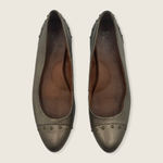 Kork-Ease Korks by  Anabel Studded Metallic Pewter Leather Ballet Flat Q14118 9 Photo 2