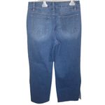 Royalty For Me Jeans raw hem side slit cropped wide leg jeans size 8 Photo 18