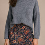 Rachel Zoe blue mock turtleneck soft fuzzy knit sweater sz L coastal granny cozy Photo 0