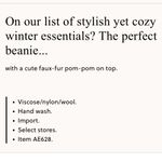 J.Crew  Ribbed beanie with faux-fur pom-pom Photo 3