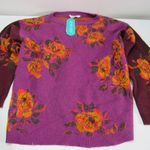 The Pioneer Woman Colorblock Purple Garden Floral Sweater Womens M 8/10 Cottage Size M Photo 2