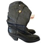 Dingo  Black Leather Slouch Ankle Heeled Western Cowboy Boots NWTs size 6 Photo 0