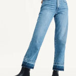 DKNY Kent High Rise Straight Leg Jean w/ Raw Hem Size 29/8 Photo 0