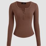 Cider Thermal Ribbed V-Neck Long Sleeve Photo 0