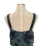 ZARA Maxi Dress Tie Dye Printed Chiffon Beaded Straps Green Size Small Photo 10