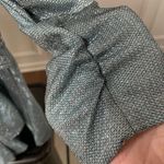 Boutique Brand Ice Blue Metallic Long Sleeve Wrap Front Romper S Photo 4