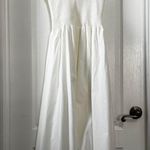 Reformation  Villa Midi Dress White Medium Smocked Stretch Organic Cotton Photo 3
