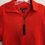 Cable & Gauge Orange Knit Short Sleeve Collared Top Women's XL Photo 5