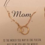 2/$25 Listing 🛍 Minimalist Gold Tone Dainty Sentiment “Mom” Necklace with Card Photo 2
