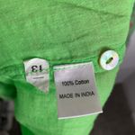 Banjanan Iris Floral Maxi Ruffle Tier Sleeveless Sheath Cotton Green Dress XS Photo 12