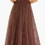 Mac Duggal  Brown Embellished Cap Sleeve A Line Dress size 18 NWT Photo 1