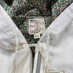 Tulle Hooded Trench Coat Floral Lined Lightweight Jacket White XS Photo 3