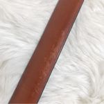 VINTAGE Whiskey Brown Genuine Leather Skinny Belt Classic MInimalist 90s Small Brown Photo 11