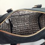 Juicy Couture Bag Obsession Satchel Black Velour Velvet Rhinestone Purse Handbag Photo 9