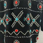 Victoria Jones Vintage Beaded Mock Neck Tunic Sweater Size M Photo 8