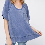 Free People | Blue We The Free Fairmont Waffle Oversized Pocket Tee Medium Photo 0