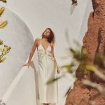 ZARA  dress midi maxi ivory satin tied slip evening summer wedding party Photo 5