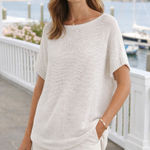 Tommy Bahama Womens Knit Top Short Sleeve Boat Neck Relaxed Fit Size L Photo 0