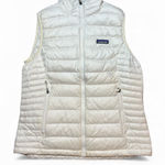 Patagonia  Goose Down Vest Womens Large White Puffer Quilted Packable Zip Pockets Photo 0
