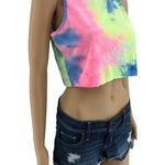 SheIn  SMALL Women's Neon Pastel Tie Dye Crop Top Tank Sleeveless Photo 0