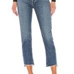 AGOLDE Riley High Rise Straight Leg Crop Jeans Raw Step Hem Disguise Size 25 Photo 2