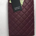 Badgley Mischka Crossbody Bag Diamond Quilting Round Studs Envelope Burgundy New Photo 2