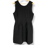 Madewell Dress NWT Fit and Flare Black Pintuck Detail Skirt Sleeveless 12 Crepe Photo 3