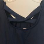 Crescent Stitch Fix Navy Blue Criss Cross Back Pleated Short Sleeve Top Womens S Photo 3