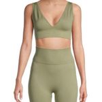 We Wore What Green V-Neck Nylon Blend Stretch Bra Top Women's Size X-Small XS Photo 2