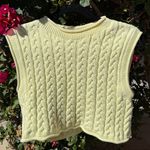 ZARA  Yellow Cable Knit Braided Vest Sleeveless Sweater Top Size Small S Photo 0