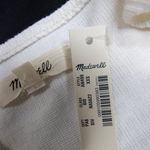 Madewell NEW  Crosshatch Ruffled‎ Top, XXS, white Photo 15