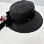Scala  Wide edge Black Ribbon-Trimmed Sun Straw Hat,  
One Size‎  NEW Photo 7