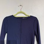 Aerie  Navy Ribbed Cropped Long Sleeve Top Sz M Photo 2