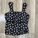 Venezia Floral Print Square Neck Tank Top Women's Black White Sleeveless Size undefined Photo 2