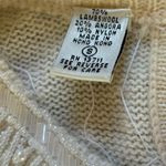 Valerie Stevens  Vintage Sweater Cream Wool Pearl Beaded Fringe Neckline Small Photo 6