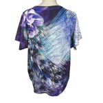 Chico's Chico’s Outlaw Amalthea Embellished FeatherFloral Top Women’s Size 2 (US L-12) Photo 3