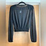 ZARA  Pleated Sheer Blouse.     Size-Snall Photo 2