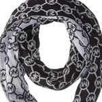 Michael Kors MICHAEL Infinity Scarf Logo Black Gray Silver Sparkle Diamond Photo 1