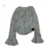 Free People  LAYER ME HENLEY TOP
Long Sleeve FLORAL GREY Bell sleeve fall casual Photo 2