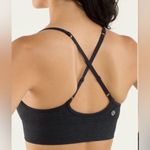 Lululemon  Ebb To Street Bra Size 4 Black Ribbed V Neck Crossback Sporty Yoga Photo 1