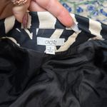 Cache  Blazer Jacket Small Abstract Print Fitted Side Laced‎ Up Brown Black Ivory Photo 2