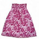 American Eagle  2010s pink and white leaf print strapless mini dress Photo 5