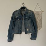 Veronica Beard Distressed Denim Raw Hem Button down jacket Photo 0