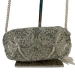 Vintage Evening Silver Beaded Crossbody Formal Bag Tassel Purse Photo 2