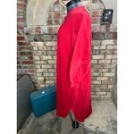 sweatshirt dress nightgown fuzzy cat plaid bow red white Size L Photo 3