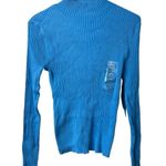 Chaus Mock neck, long sleeve silk blue shirt‎ size medium NWT Photo 0