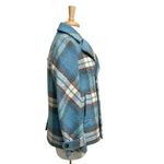 Sundance  Wool Blend Plaid Double Breast Coat Twee Boho Blue size XS Petite Photo 4