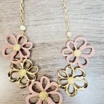 kim rogers NWT Gold Tone Pink Flower Necklace Photo 8